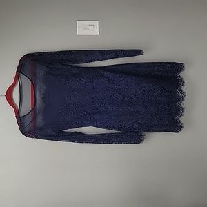 Jump blue lace long sleeve floral dress, sz 9/10; fits like a small medium